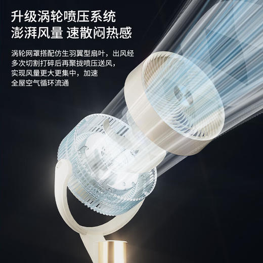【西屋智能温感循环扇】西屋空气循环扇负离子净化落地扇家用卧室桌面台式宿舍超静音节能涡轮大风力对流换气扇摇头语音遥控 WTH-XH2605 商品图3