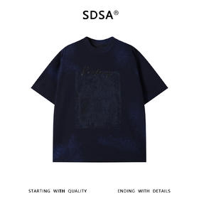 SDSA男装2026新款高贵轻奢潮牌扎染珠子字母圆领短袖T恤百搭上衣