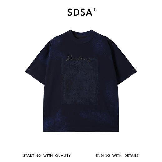 SDSA男装2026新款高贵轻奢潮牌扎染珠子字母圆领短袖T恤百搭上衣 商品图0