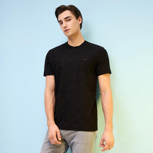 【棉混纺】德鲨短袖圆领上衣T恤男2026夏新款百搭上衣弹力打底衫 商品图1