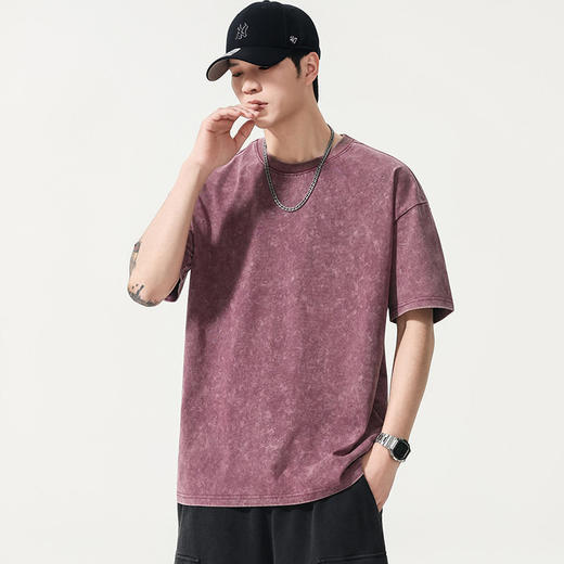 【DYG】大依优型大码男装夏季圆领短袖T恤复古潮牌休闲棉质短袖上衣300斤 商品图2