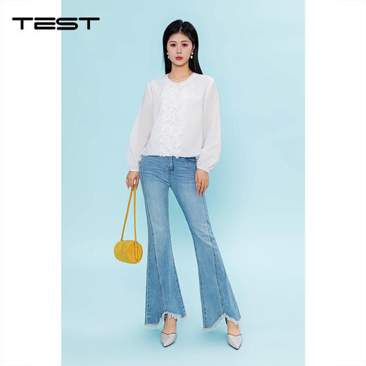 春上新温柔风宽松显瘦灯笼袖百搭长袖小衫1261063 商品图1