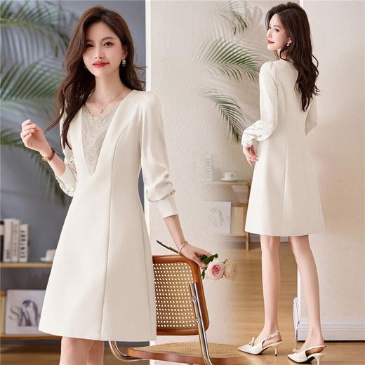 法式高级感小香风连衣裙新款巨好看气质修身显瘦长袖裙子MEIQIN5137 商品图2
