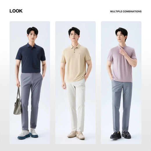 【桑蚕丝/提花POLO衫】柒牌男装2026夏季新品爽滑舒适短袖POLO衫 130T71120 商品图2