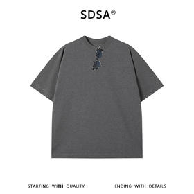 SDSA男装2026新款高贵轻奢潮牌墨镜印花宽松短袖T恤百搭时尚上衣