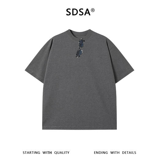 SDSA男装2026新款高贵轻奢潮牌墨镜印花宽松短袖T恤百搭时尚上衣 商品图0