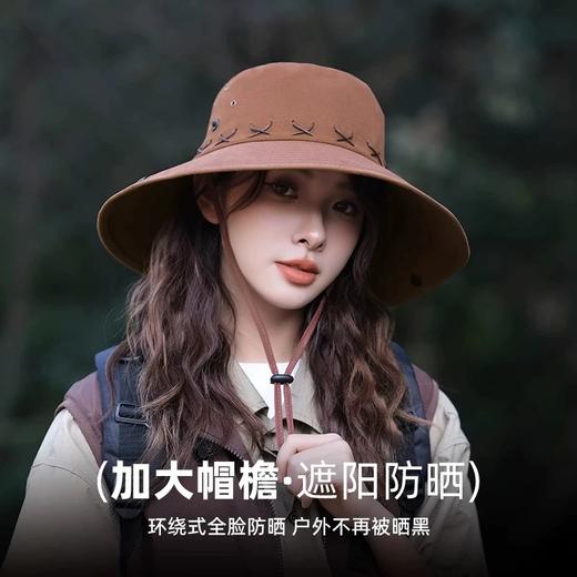 西部牛仔帽男女户外徒步登山帽夏季草原骑马川西旅游遮阳帽渔夫帽 商品图1