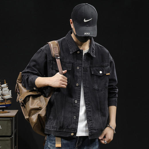 【DYG】大依优型大码男装春秋重磅牛仔夹克复古工装牛仔夹克长袖棉质外套 商品图2
