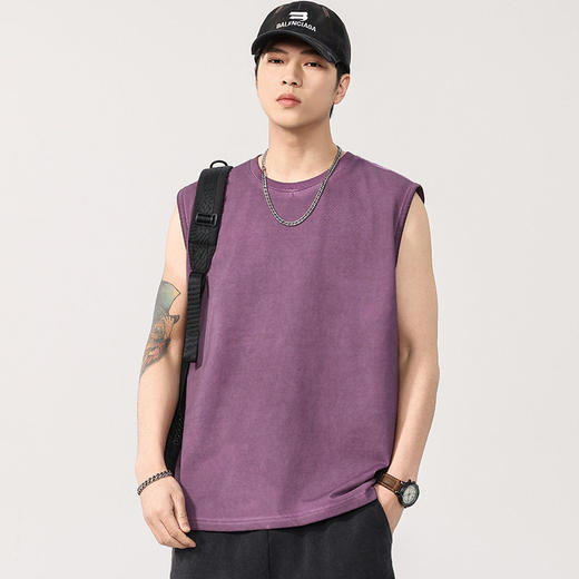 【DYG】大依优型大码男装夏季运动背心无袖重磅棉质T恤宽松坎肩篮球背心 商品图1