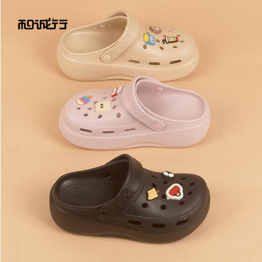 和诚行2026夏季新款外穿舒适百搭可爱松糕底包头女式休闲拖鞋0470215 商品图3