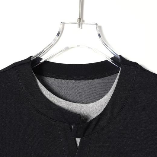 SDSA男装2026新款高贵轻奢老钱风拼接双层领短袖T恤百搭宽松上衣 商品图2