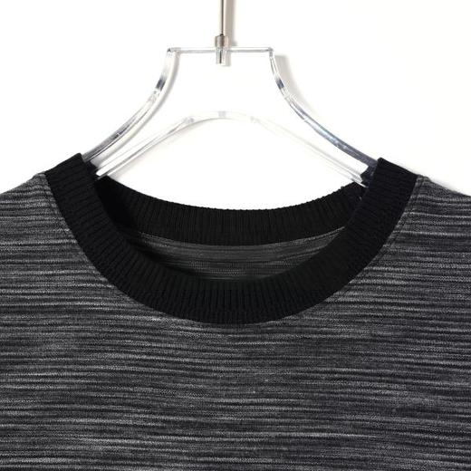 SDSA男装2026新款高贵轻奢细条纹肌理撞色领口下摆短袖T恤百搭潮 商品图4