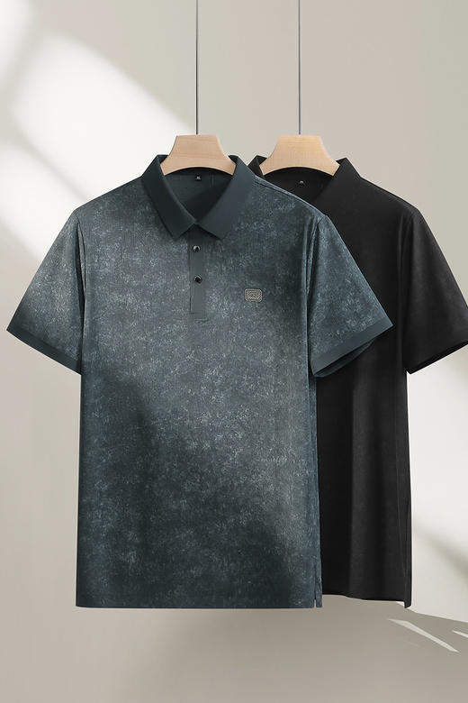 【DPF】大依优型大码男装夏季冰丝短袖POLO衫扎染潮流时尚上衣T恤 商品图5