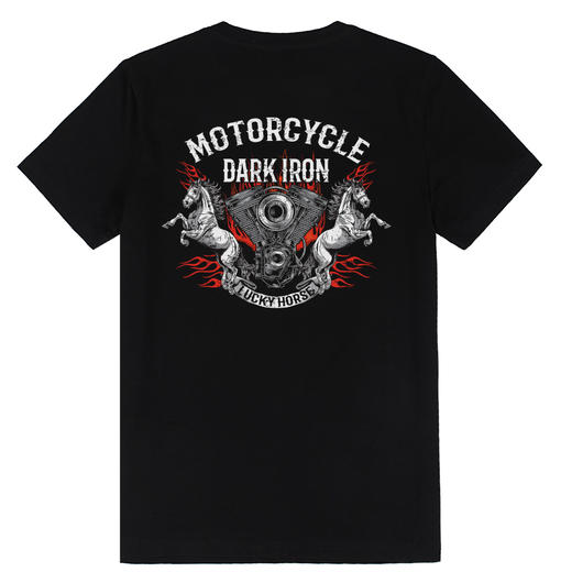 自由基地夏季新款马年图案机车创意印花设计motocycle队服短袖T恤 NMT-2262 商品图3