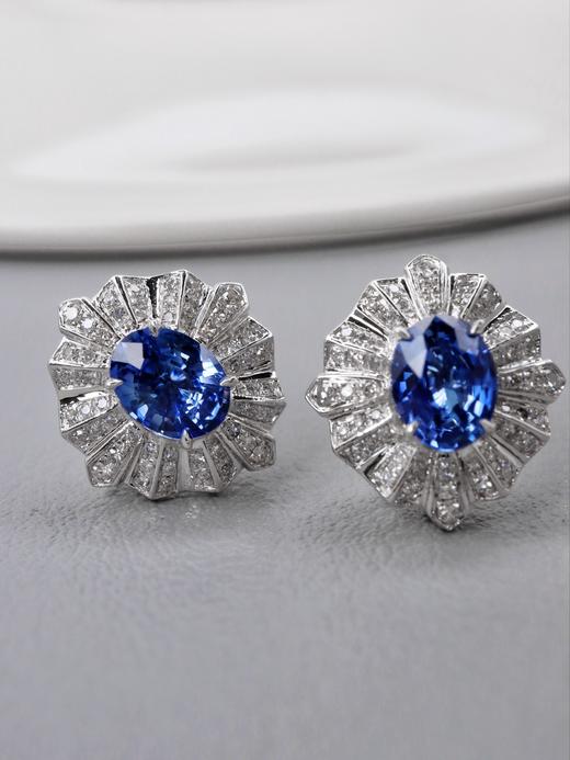 1.63ct蓝宝石耳钉 商品图1