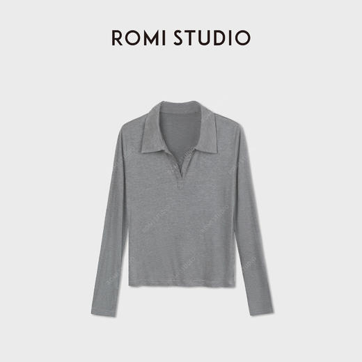 ROMI STUDIO“肤感至上”桑蚕丝混纺独特翻领长袖上衣 RWDSS03165 商品图3