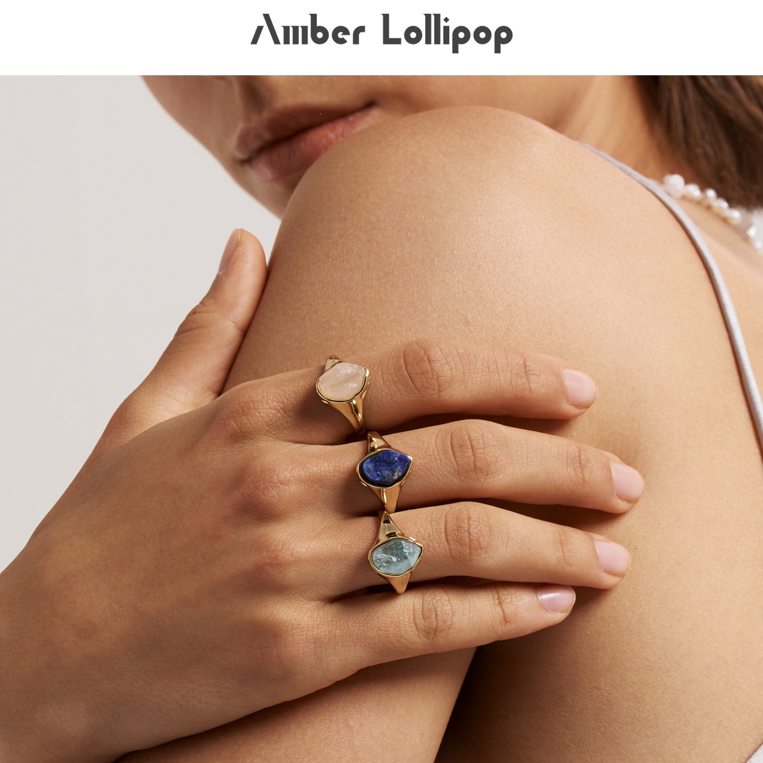 AmberLollipop安铂洛利 流光至境天然水晶开口戒指【该商品不支持用券】