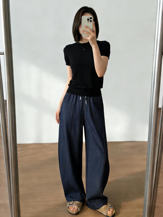 夏天救命⁬天丝满天星亮片弯刀牛仔裤 商品图8