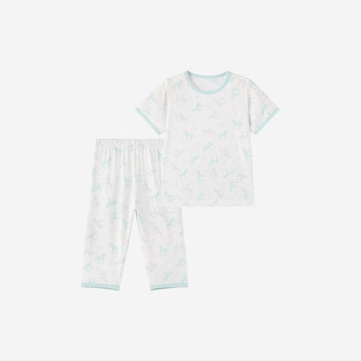 英氏儿童新款夏季男女短袖家居服50s抗菌莫代尔拉架睡衣套装 商品图4