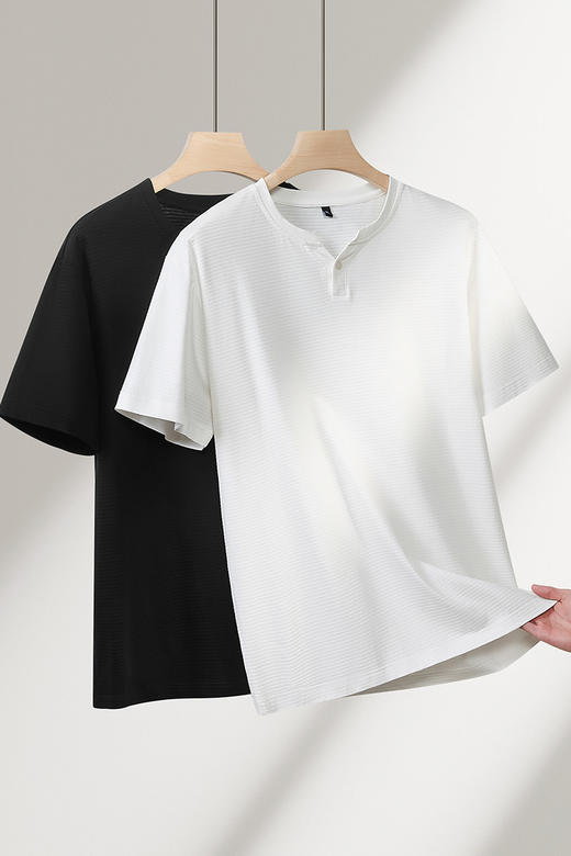 【DPF】大依优型大码男装夏季圆领短袖T恤上衣棉质纯色舒适透气休闲T恤 商品图5