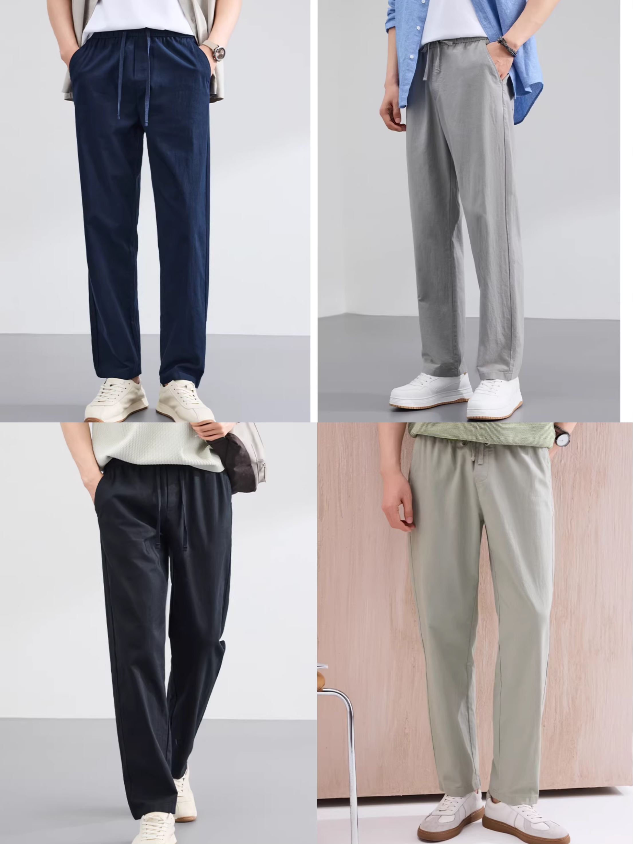 直发【2537】 会呼吸的面料！男士亚麻棉直筒休闲裤