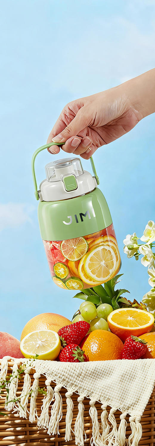 🏖️【积米无线便携吨吨桶榨汁杯BE-GZT01】🌈3D立体十叶刀，19000转/分高转速电机， 💥强劲动力可碎冰，果汁细腻零渣感 商品图4