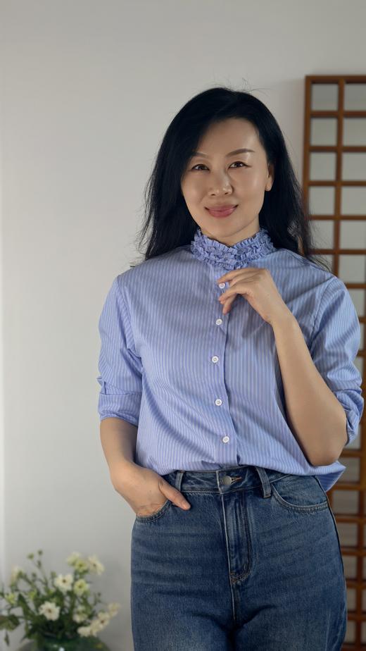 专属链接【2件立减20元！】2026春季松弛感新款衬衫 AVANN 棉&雪纺长袖衬衫衬衣 商品图3