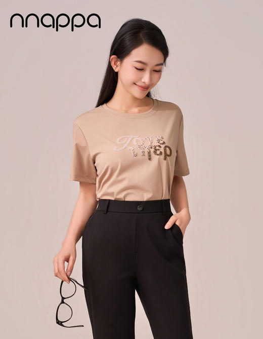 渐变亮珠字母宽松女上衣CA7351 商品图3