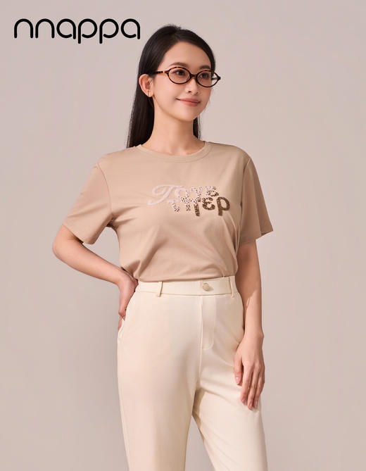 渐变亮珠字母宽松女上衣CA7351 商品图0