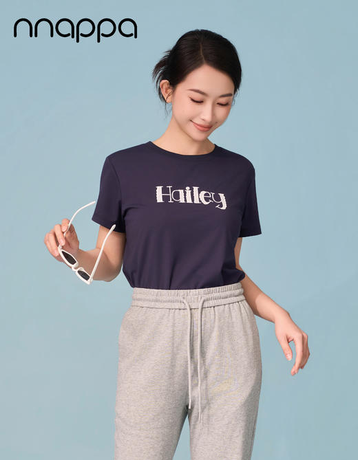 蕾丝绣英文圆领女上衣CA7342 商品图2