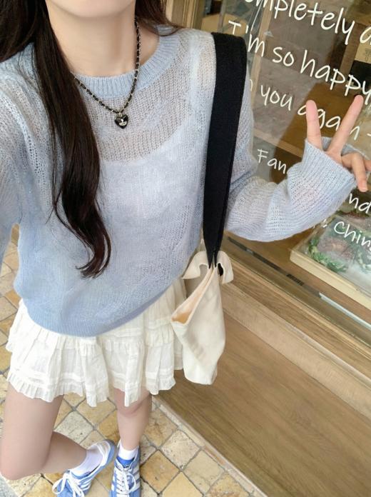 <曾小咸推荐>4.2现货秒杀 ！微信超特价！韩系镂空针织衫 日常159.99 立减80 秒杀79.99！！ 商品图5