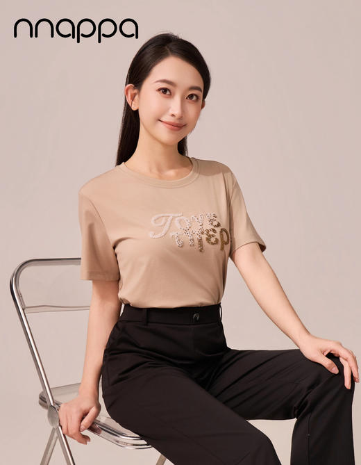 渐变亮珠字母宽松女上衣CA7351 商品图2