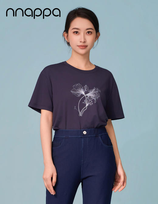 国风水墨花圆领女上衣CA7344 商品图0