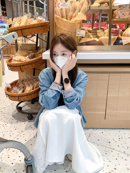 <曾小咸推荐>4.2现货秒杀 ！微信超特价！韩系做旧牛仔蓝衬衫（不含披肩） 日常229.99 立减120 秒杀109.99！！ 商品图12