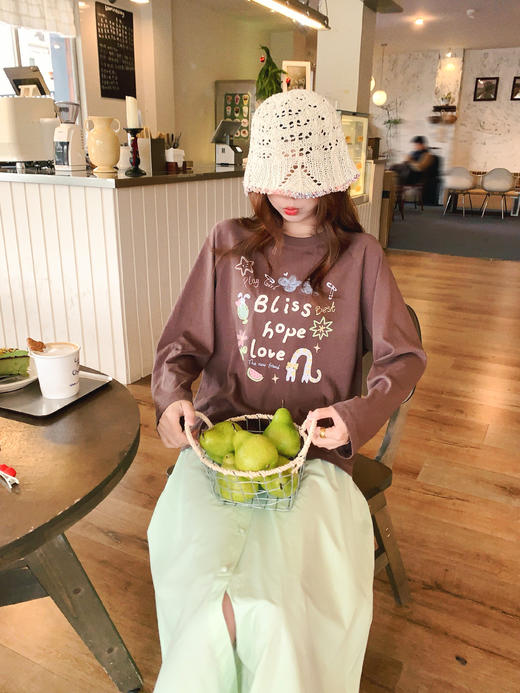 <曾小咸推荐>4.2现货秒杀 ！微信超特价！韩系印花长袖t恤 日常159.99 立减100 秒杀59.99！！绿色半裙 日常199.99 立减110 秒杀89.99！！ 商品图5