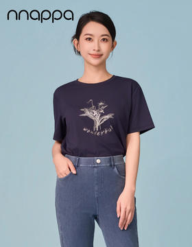 烫珠兰花圆领女上衣CA7347