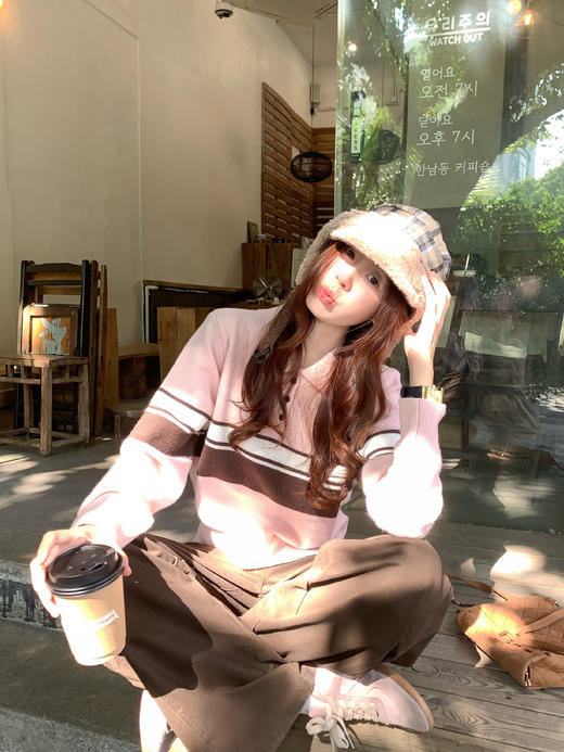 <曾小咸推荐>4.2现货秒杀 ！微信超特价！韩系polo领撞色针织衫 日常189.99 立减100 秒杀89.99！！ 商品图7