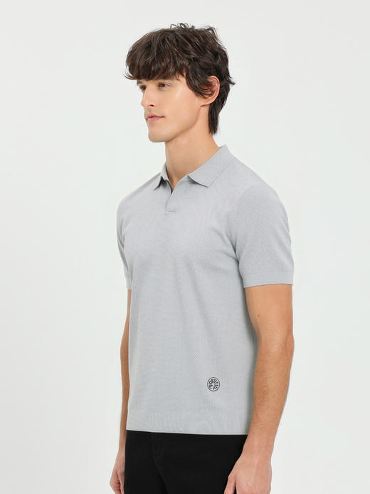 callisto浅灰色华漪棉挑孔网眼T恤 商品图3