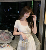 张心子【午后花园】方领显瘦立体花郁金花抽绳针织衫上衣 U2603039 商品缩略图11