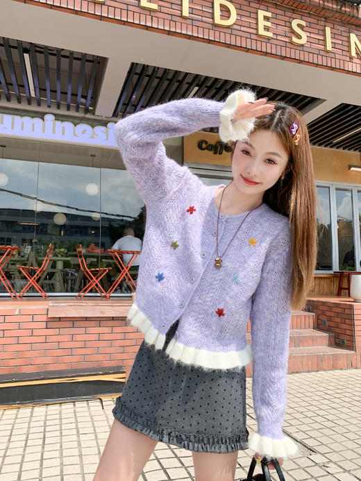 <曾小咸推荐>4.2现货秒杀 ！微信超特价！韩系刺绣撞色开衫 日常179.99 立减90 秒杀89.99！！ 商品图5