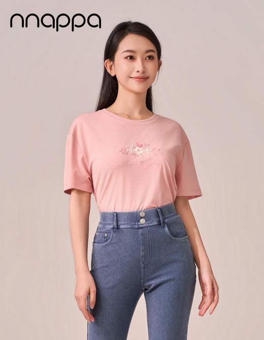 刺绣小花前短后长宽松女上衣CA7336 商品图2