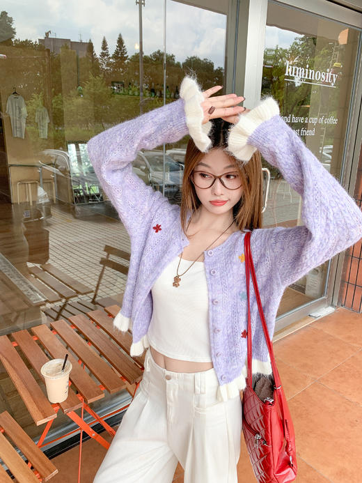 <曾小咸推荐>4.2现货秒杀 ！微信超特价！韩系刺绣撞色开衫 日常179.99 立减90 秒杀89.99！！ 商品图10