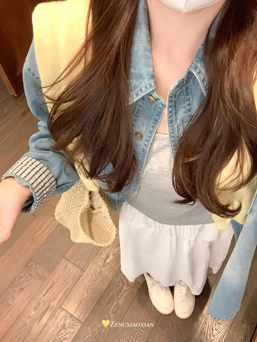 <曾小咸推荐>4.2现货秒杀 ！微信超特价！韩系做旧牛仔蓝衬衫（不含披肩） 日常229.99 立减120 秒杀109.99！！ 商品图7