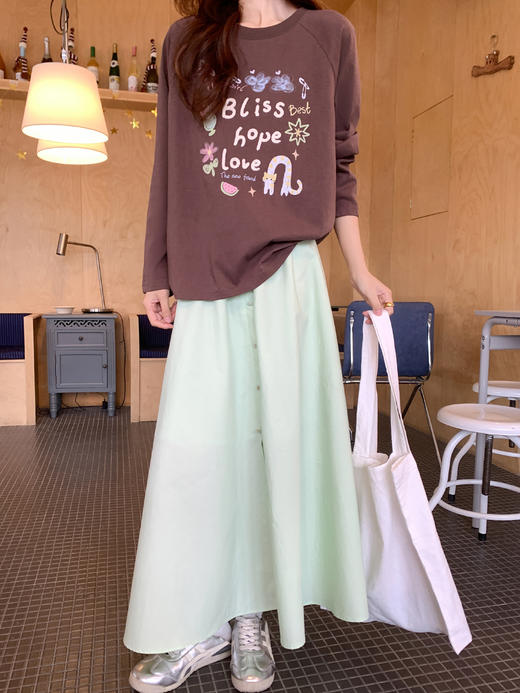 <曾小咸推荐>4.2现货秒杀 ！微信超特价！韩系印花长袖t恤 日常159.99 立减100 秒杀59.99！！绿色半裙 日常199.99 立减110 秒杀89.99！！ 商品图9