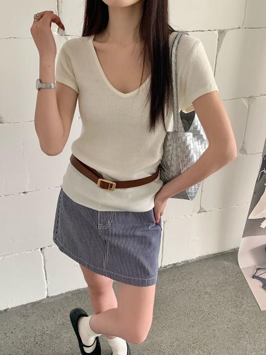 巨显瘦🔥含绵羊毛的神仙针织衫！【NECHEER柏奥玛春夏季V领短袖针织衫2605】，12 色任选闭眼搭✨ 精心配比🌿 商品图4