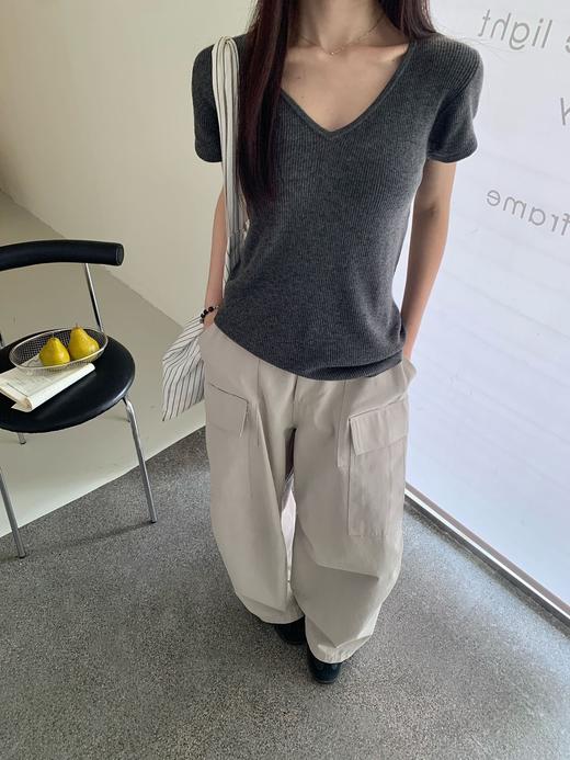 巨显瘦🔥含绵羊毛的神仙针织衫！【NECHEER柏奥玛春夏季V领短袖针织衫2605】，12 色任选闭眼搭✨ 精心配比🌿 商品图5