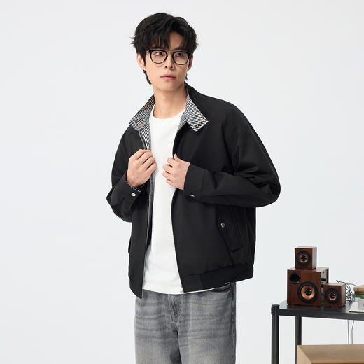 gxgjeans男装【含莱赛尔】男士立领夹克26春款纯色简约百搭青少年外套上衣K&C 商品图5