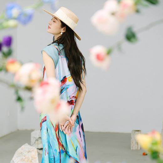 绽放184朵/「逍遥游-1」吊带裙*zijun联名系列真丝印花连衣裙女夏 商品图2