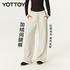 YOTTOY 加绒阔腿裤运动裤高腰直筒瑜伽长裤女宽松显瘦休闲裤秋冬 商品缩略图0