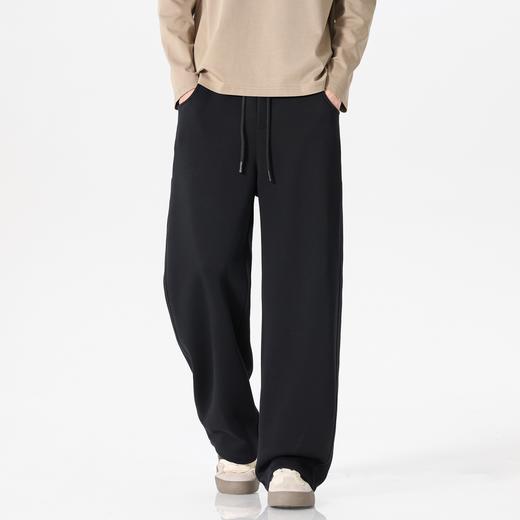 gxgjeans男装【卡尔棉】宽松弯刀裤26春款纯色系带运动休闲长裤百搭通勤裤K&C 商品图2